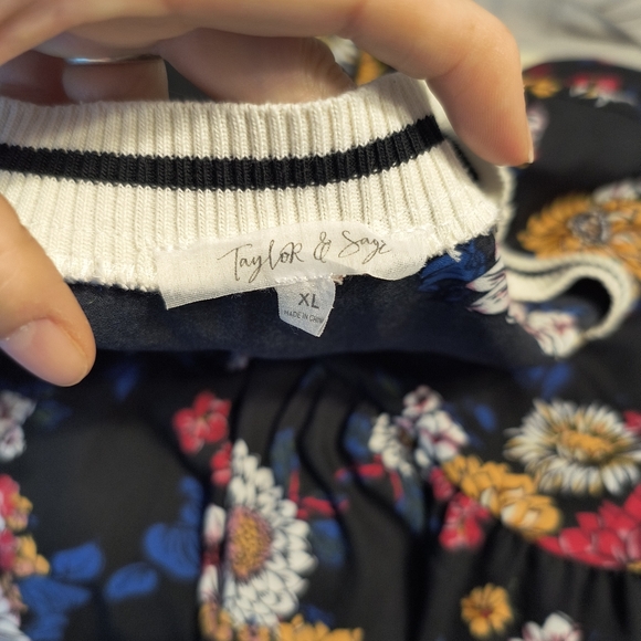 Y2K JUNIORS TAYLOR & SAGE FLORAL LONG SLEEVE DRESS MULTI-COLOR LINED XL - Picture 6 of 9